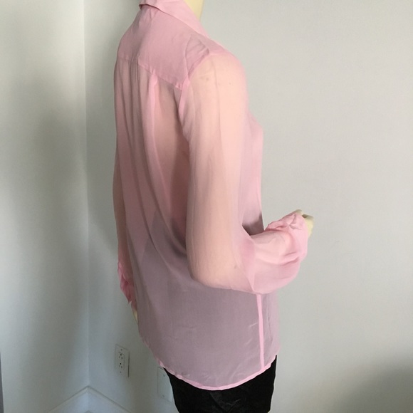 {new} DKNY Pink silk button down blouse - Picture 5 of 8